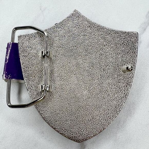 Rhinestone Cross Shield Black Silver Belt Buckle Western Gothic Statement ✨ - Picture 2 of 12